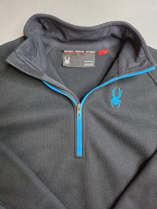 Spyder Other - SPYDER Men's Outbound 1/2 Half Zip Midweight Core Sweater Black And Blue